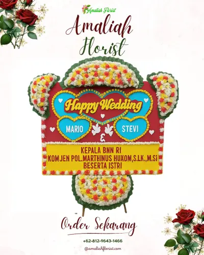 Karangan Papan Bunga Pernikahan di Celukanbawang